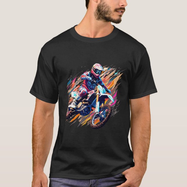 Camiseta Abstrato da competição de velocidade rápida de cor (Frente)