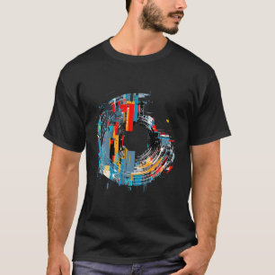 Camiseta Abstrato da Diversão Otimista Do Círculo Da Cidade