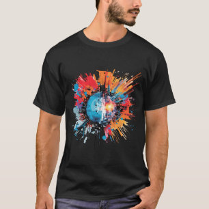 Camiseta Abstrato da Diversão Otimista Do Círculo Da Cidade