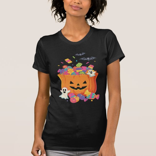 Camiseta Abstrato Dark Textura de Halloween Design sem cost (Frente)