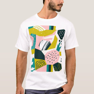 Camiseta Abstrato de ananás: Patchwork sem costura colorida