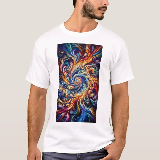 Camiseta Abstrato de arte colorida (Frente)
