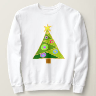 Camiseta Abstrato de Arte Colorida de Árvore de Natal para