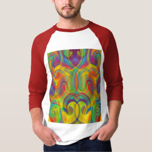 CAMISETA ABSTRATO DE ARTE COLORIDA GEOMÉTRICA