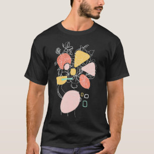 Camiseta Abstrato de Arte de Linha Mínima Uma Linha