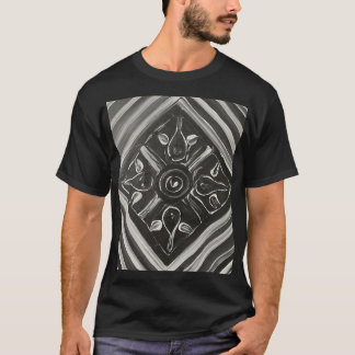 Camiseta Abstrato de Arte em Parede Negra