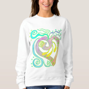 Camiseta Abstrato de Arte Louca do Coração para Vestir