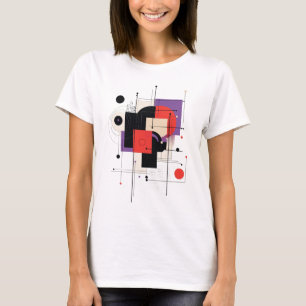 Camiseta Abstrato de Arte Moderna Formas Geométricas T-Shir