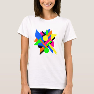 Camiseta Abstrato de Arte Moderna Geométrica Design Negrito
