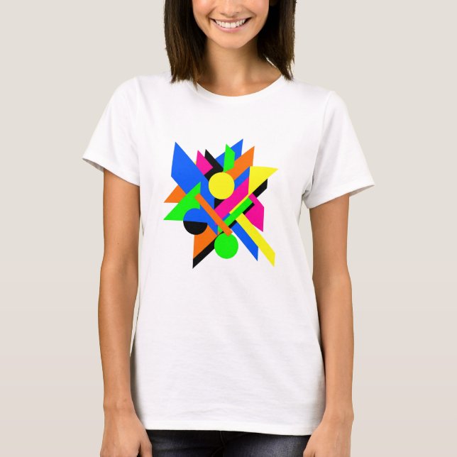 Camiseta Abstrato de Arte Moderna Geométrica Design Negrito (Frente)