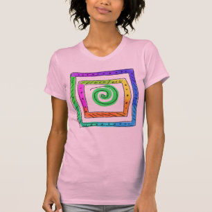 Camiseta Abstrato de Arte quadrada colorida para Vestir