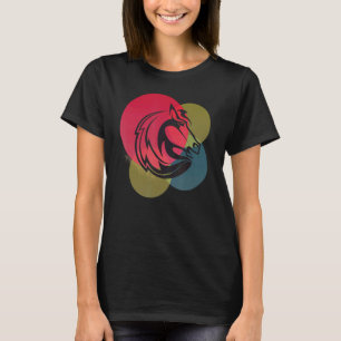 Camiseta Abstrato de Cabeça de Cavalo Design Minimalista Co