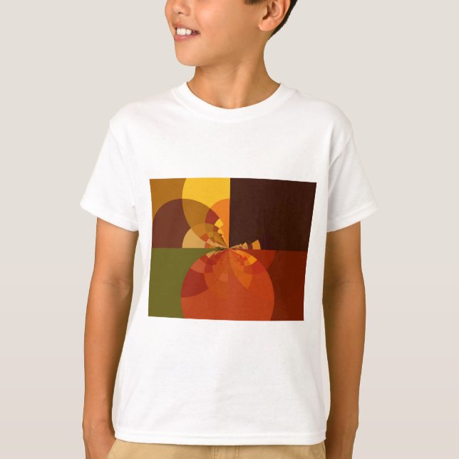 Camiseta Abstrato de cor do tom da Terra Impressão de Desig (Frente)