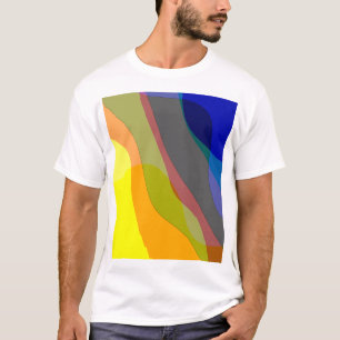 Camiseta Abstrato de cores primárias 1212i - Azul amarelo v
