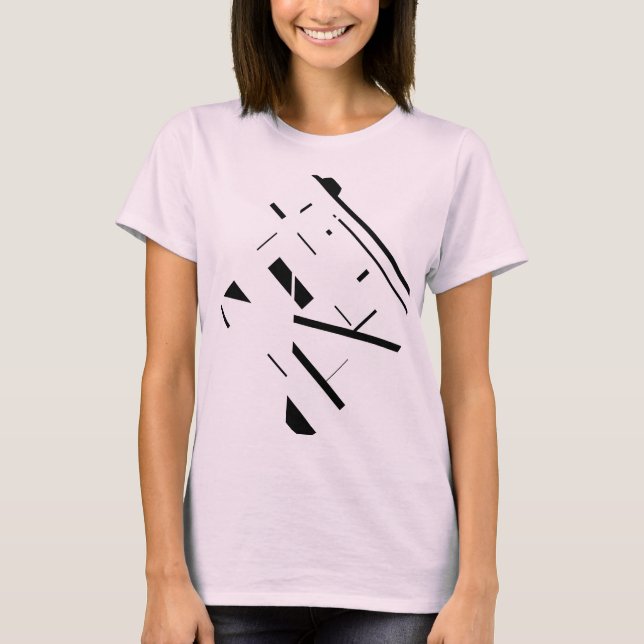 Camiseta Abstrato de Design Diagonal das Linhas de Formas P (Frente)