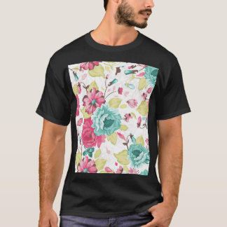 Camiseta Abstrato de Elegância Floral Sem Olhos.