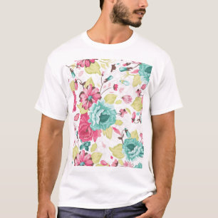 Camiseta Abstrato de Elegância Floral Sem Olhos.
