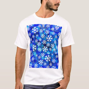 Camiseta Abstrato de Floco de Neve: Padrão Sem Olho Vintage