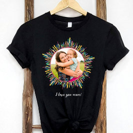 Camiseta Abstrato de Fotografias e Texto Personalizado Colo