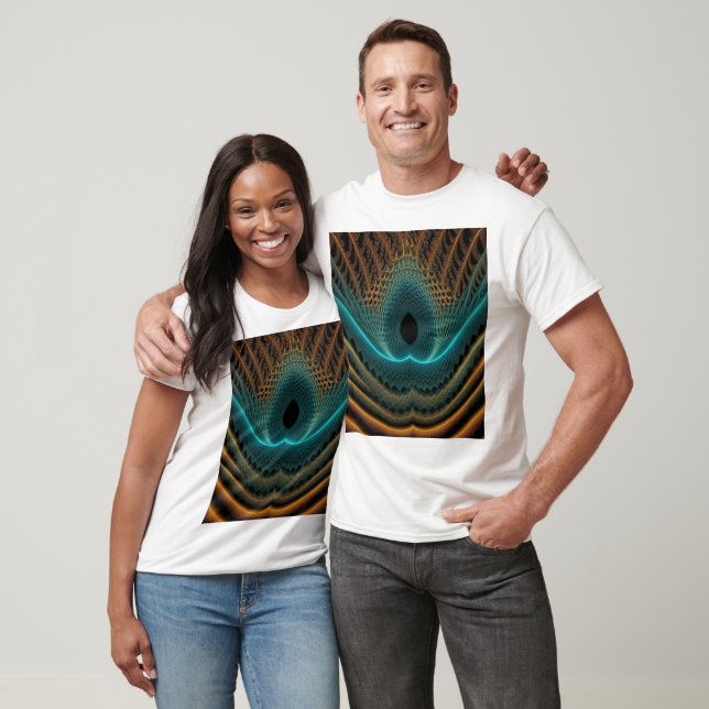 Camiseta Abstrato de Fratura com Velas Azuis (Unissex)