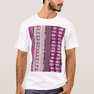 Camiseta Abstrato de Fronteira Étnica de Fuchsia