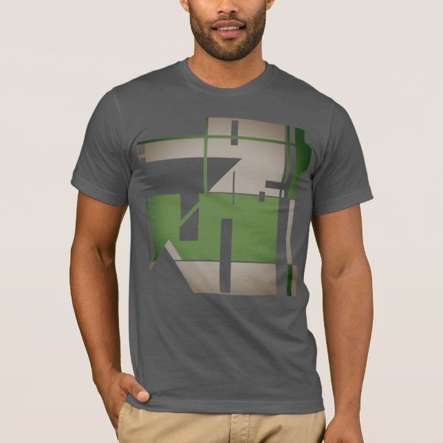 Camiseta Abstrato de inspiração sudoeste da Cinza Metálica  (Frente)