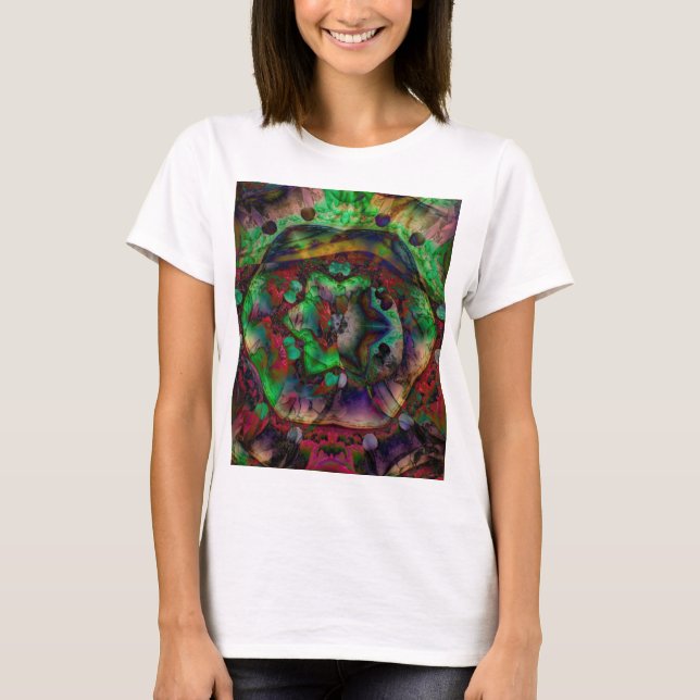 Camiseta Abstrato de Intermitência de Flor bonito (Frente)