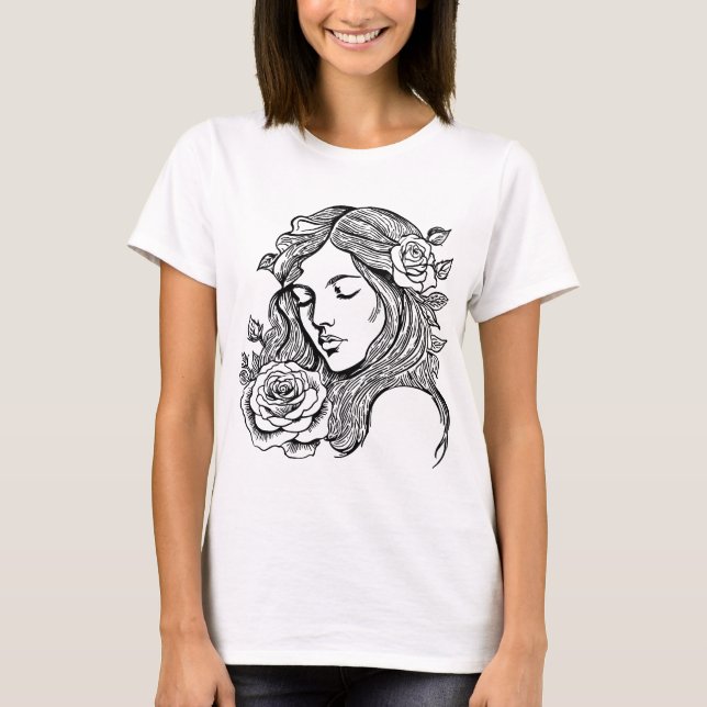 Camiseta abstrato de jovem elegante (Frente)