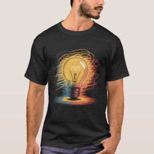 Camiseta Abstrato de Lâmpada Desenho Caos Criativos Dispara
