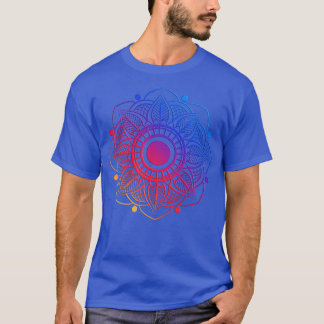 Camiseta Abstrato de mão desenhada Mandala