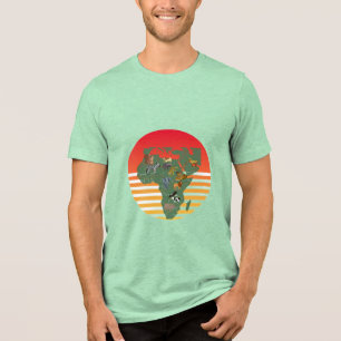 Camiseta Abstrato de Mapa Africano
