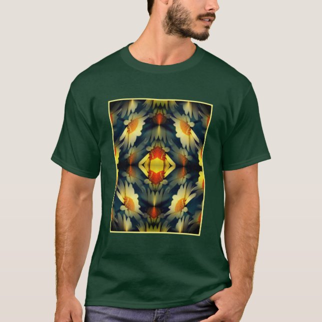 Camiseta Abstrato de margarida amarela (Frente)