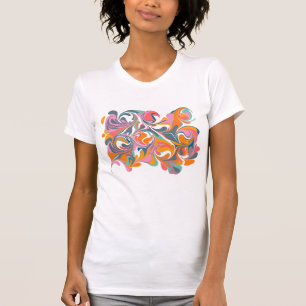 Camiseta Abstrato de Mármaco Colorida Trippy Art