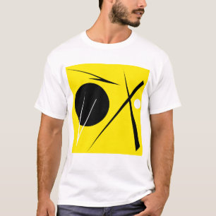 Camiseta Abstrato de minimalismo moderno amarelo preto bran