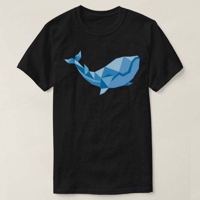 Camiseta Abstrato de origami geométrico de baleia (Frente do Design)