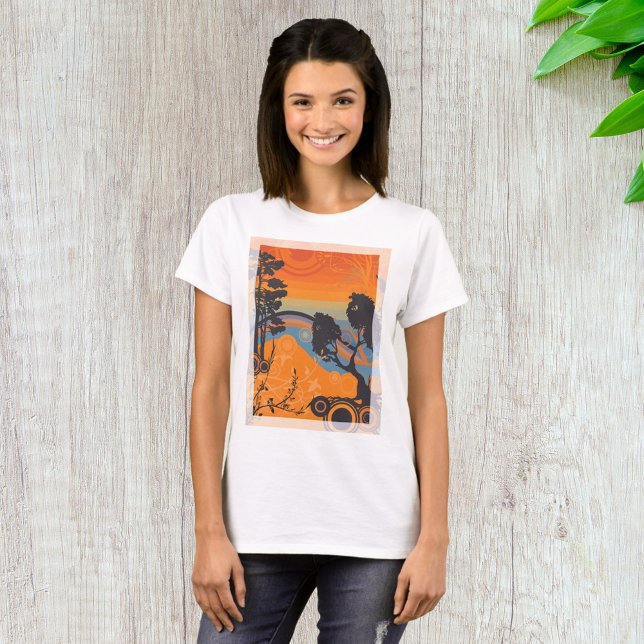 Camiseta Abstrato de Paisagem da Floresta Ultramarina (Criador carregado)