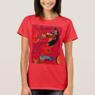 Camiseta Abstrato de pintura de cor vermelha do Kandinsky M