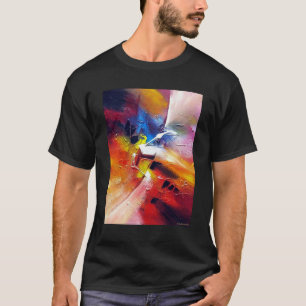 Camiseta Abstrato de pintura personalizável a preto