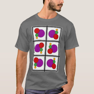 Camiseta Abstrato de quadrados e círculos