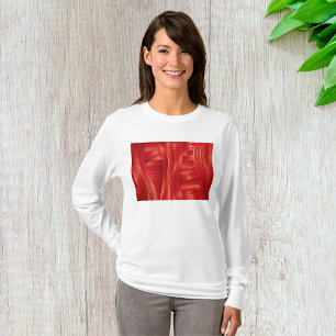 Camiseta Abstrato de Textura Muscular Vermelha Dinâmica