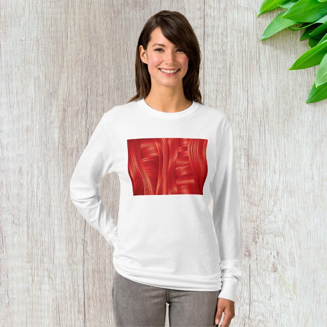 Camiseta Abstrato de Textura Muscular Vermelha Dinâmica (Criador carregado)
