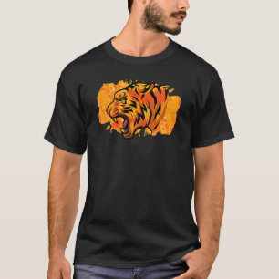 Camiseta Abstrato de Tigre Aquecido Trabalho de arte de Tig