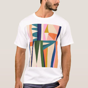 Camiseta Abstrato de Trendy: Desenho Colorido da Mão.