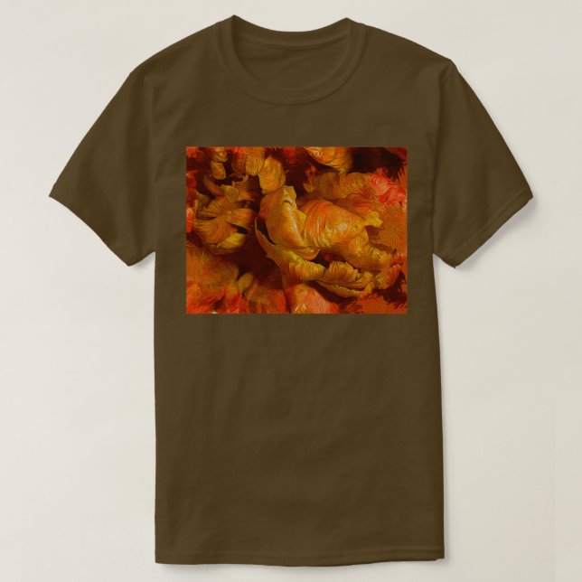Camiseta Abstrato de Tulipas de Curva (Frente do Design)
