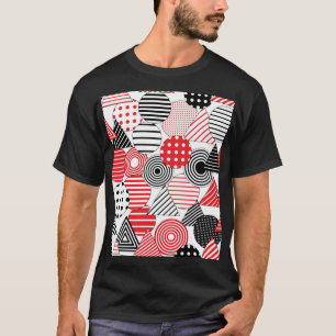 Camiseta Abstrato de Vintage: Pontos e faixas
