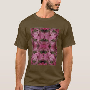Camiseta Abstrato de Vintagem Multiplicada por Flor de Hibi