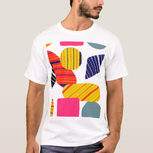 Camiseta Abstrato desenhado à mão, padrão na moda.