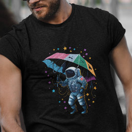 Camiseta Abstrato do Clima Espacial Astronauta Star Storm K