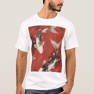 Camiseta Abstrato do Gráfico Minimalista Vermelho