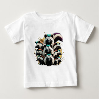 Camiseta Abstrato do grupo dos Skunks Engraçados